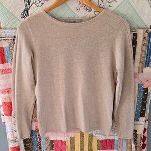 One Girl Who Cashmere Cream Crew Neck Sweater Women's M